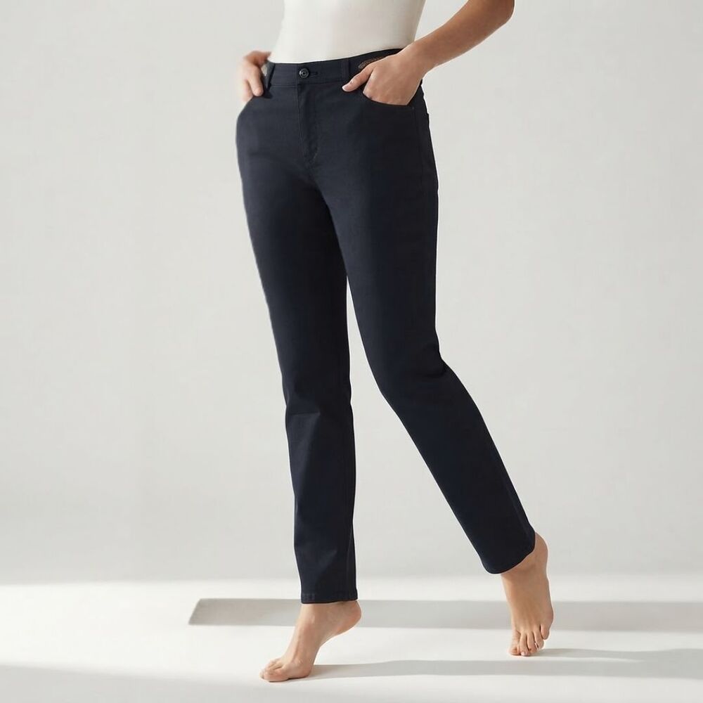 NYDJ Not Your Daughter's Jeans Lift Tuck Black Slim Straight Pants Stretch 10